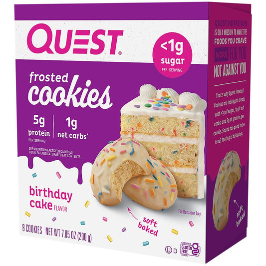 Quest Nutrition Birthday Cake Frosted Cookies 8 Count